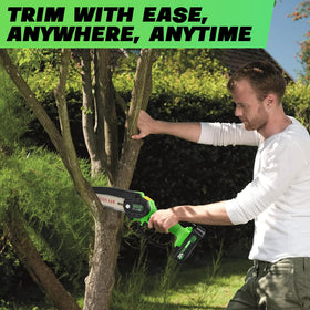 Saker Mini Chainsaw ideal for DIY garden projects and pruning.