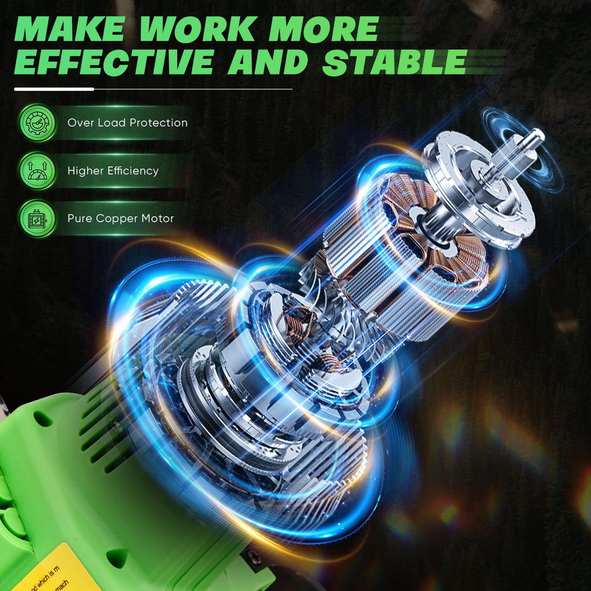 The Saker Mini Chainsaw's lightweight design enables easy handling.