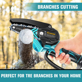 Saker Mini Chainsaw comes with a compact case for quick setup and tidy storage