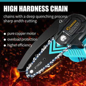 Saker Mini Chainsaw weighs 1.1 kg for one-handed use and reduced fatigue