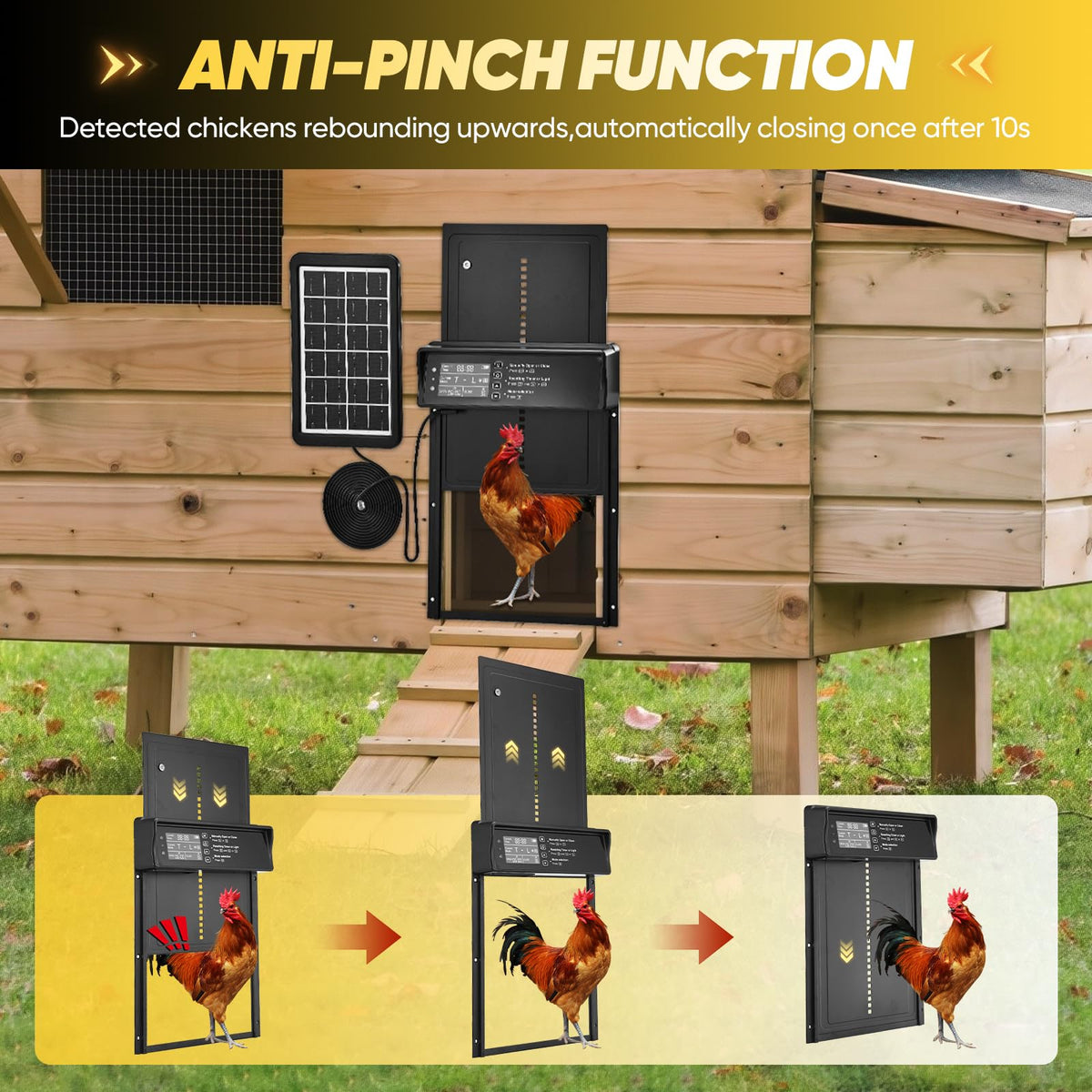 SakerPlus anti pinch protection demonstrates safe closing with obstruction reversal.
