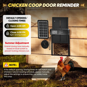 SakerPlus solar panel battery pack powering the coop door for uninterrupted cycles.