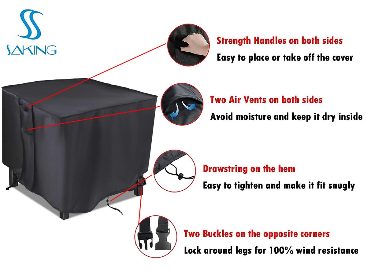 Saking air vents and handles enable easy on/off while preventing moisture.