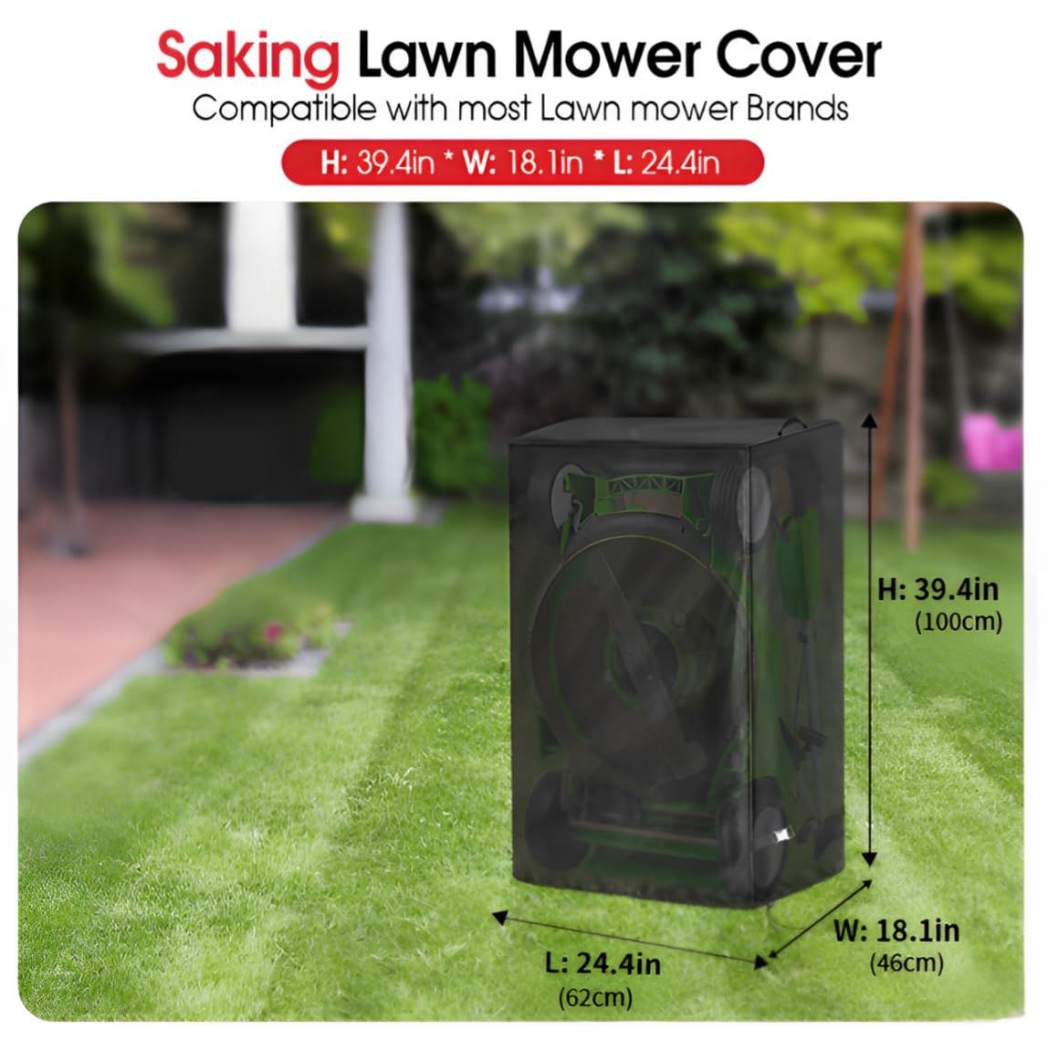 Saking Lawn Mower Cover UV protection helps prevent sun damage to finishes.