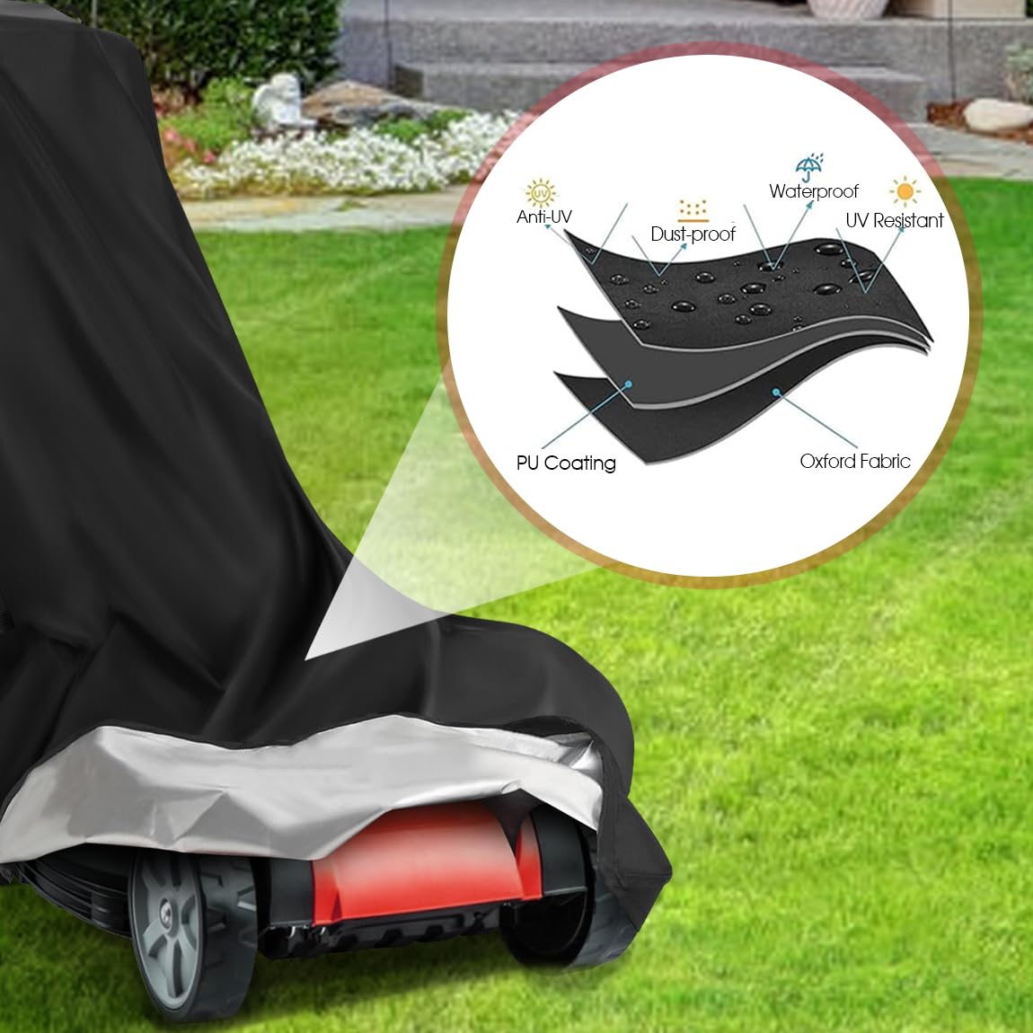 Saking wind-resistant buckle keeps the cover in place in gusty conditions