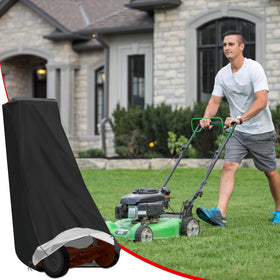 Saking Outdoors all-weather cover shields mower from rain and dust.
