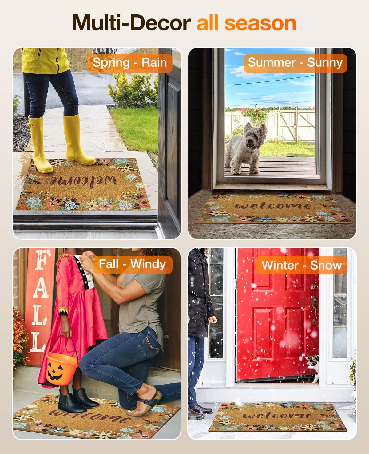 SAKSUN easy-clean mat—vacuum, shake, or hose rinse for quick maintenance