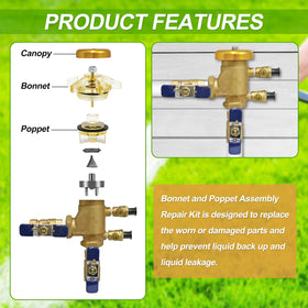 Salangid bonnet and poppet kit side view showing precise fit for Model 765 PVBs