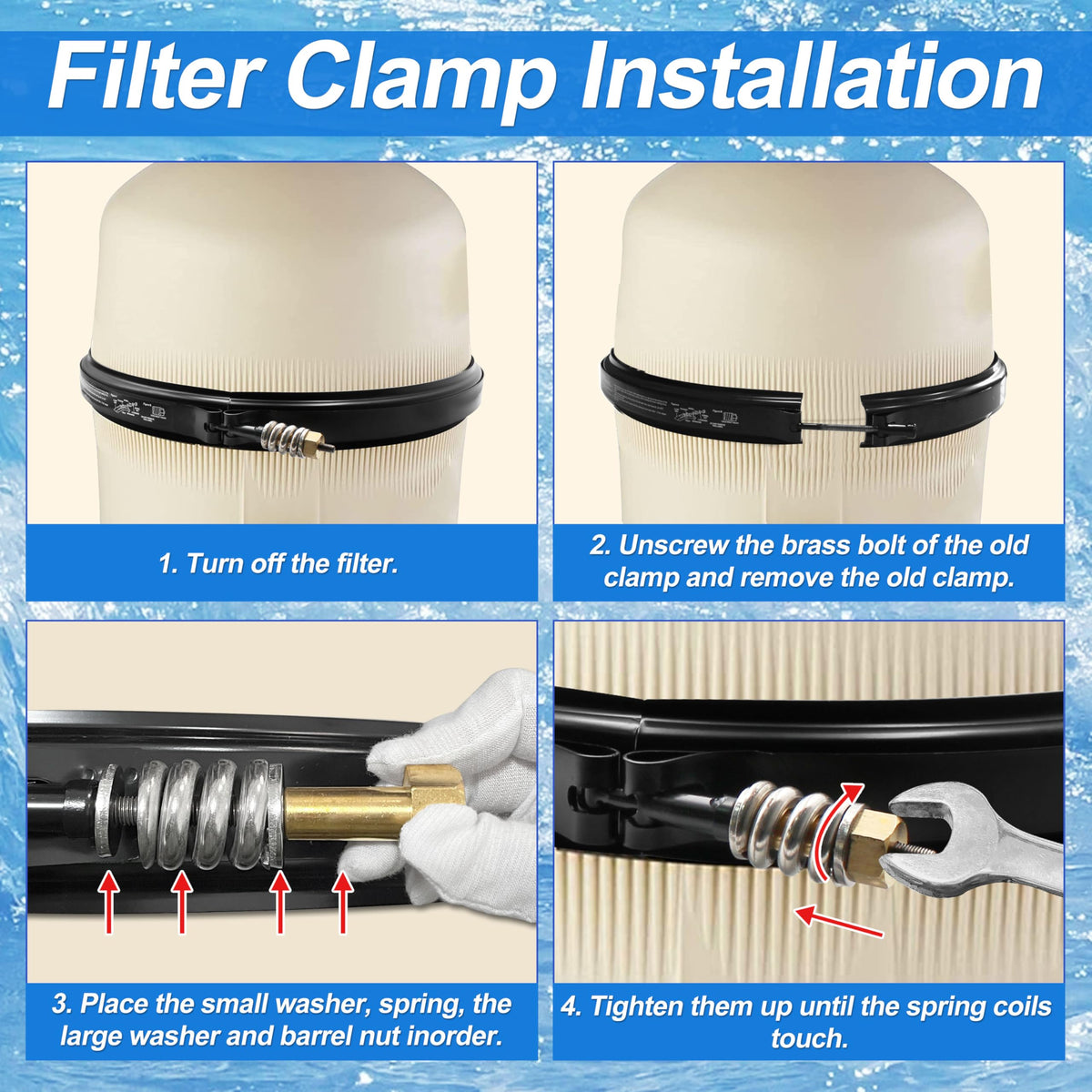 Salangid quad DE-60 kit ready to replace worn clamps during maintenance