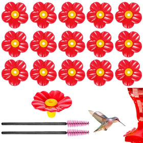 Salbsever 16pcs hummingbird feeder flowers attract hummingbirds to outdoor feeders.