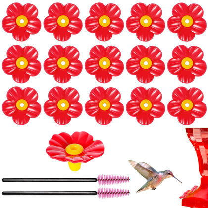 Salbsever 16pcs hummingbird feeder flowers attract hummingbirds to outdoor feeders.