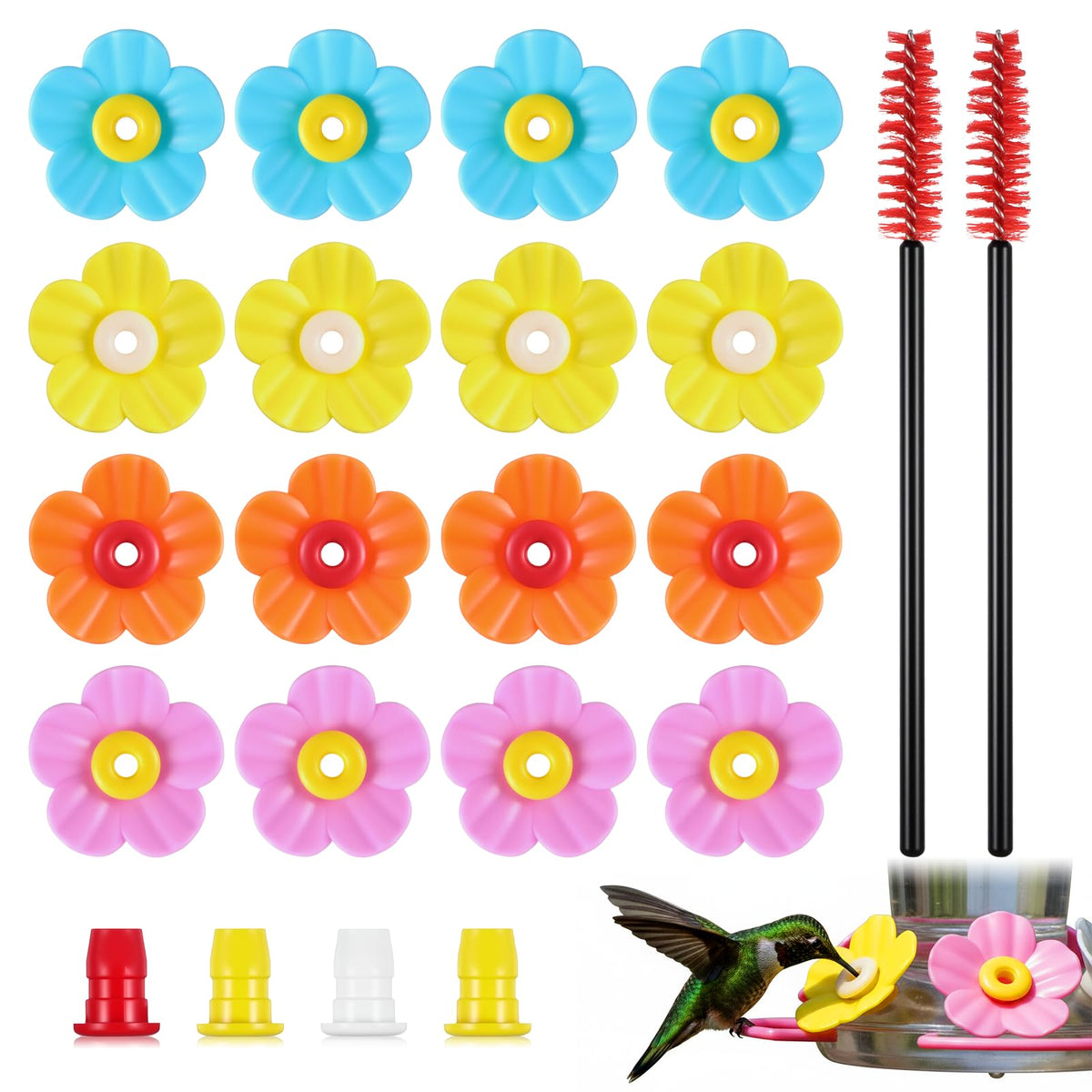 Salbsever replacement flowers in multicolor add vibrant garden color and quick feeder refresh.
