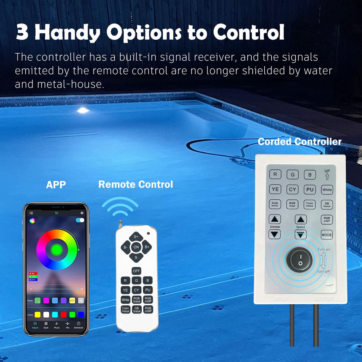 SALIFA inground-light controller: seamless integration for reliable color transitions.