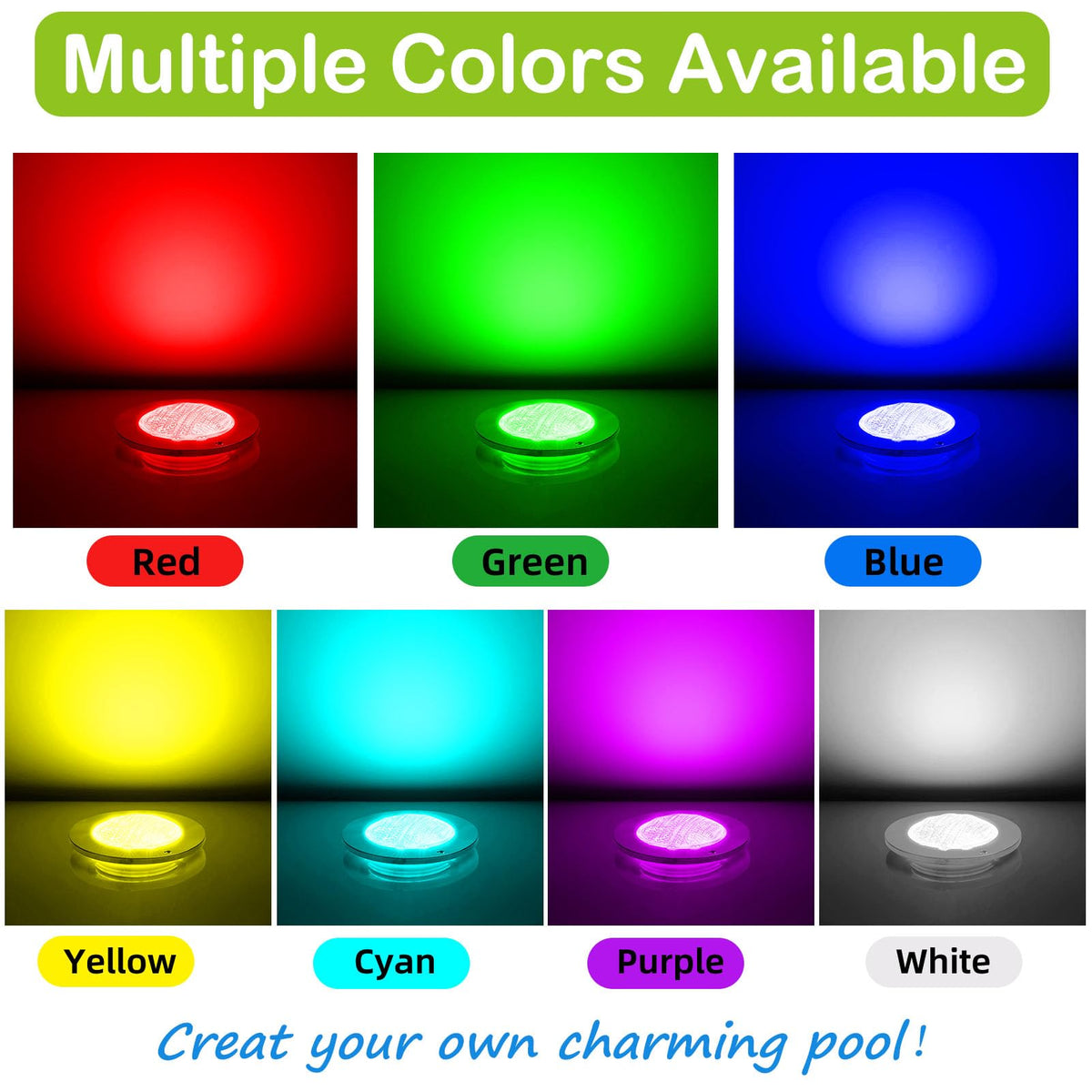 SALIFA pool light app-control: customize colors via smartphone for gatherings.
