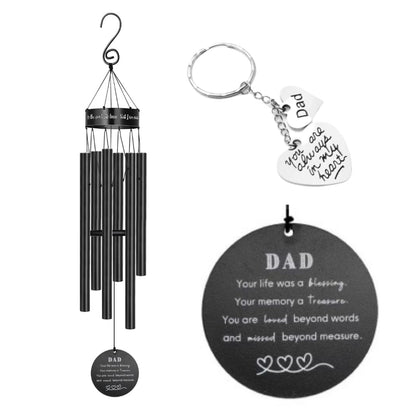 Salolo memorial wind chimes with 30-inch length and weather-resistant tubes.