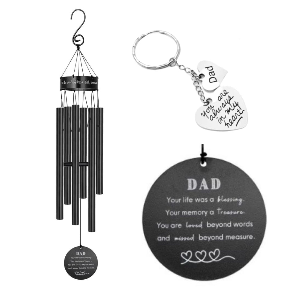 Salolo memorial wind chimes with 30-inch length and weather-resistant tubes.