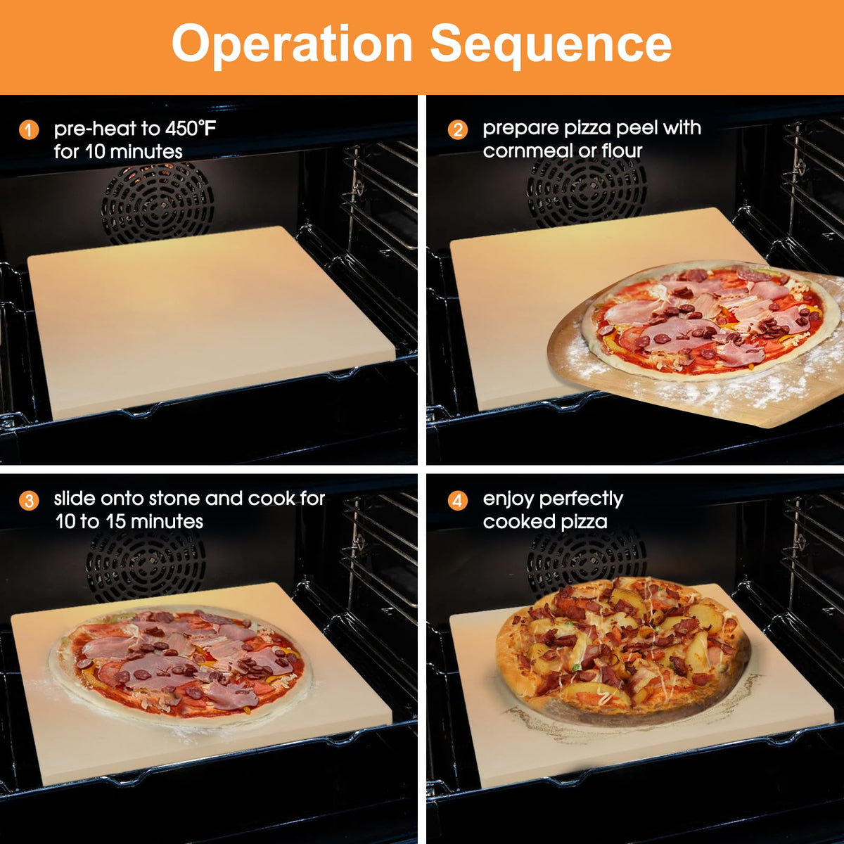 Salomayes 12x12 stone delivers even heat for pizza and bread.