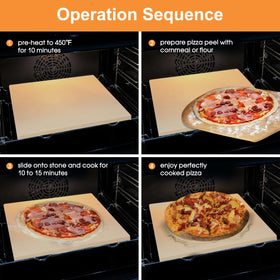 Salomayes 12x12 stone delivers even heat for pizza and bread.