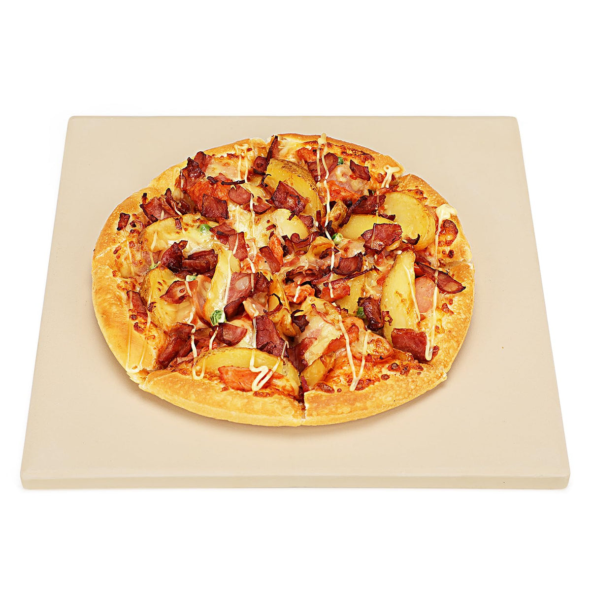 Salomayes cordierite pizza stone in an RV oven for crispy crusts.
