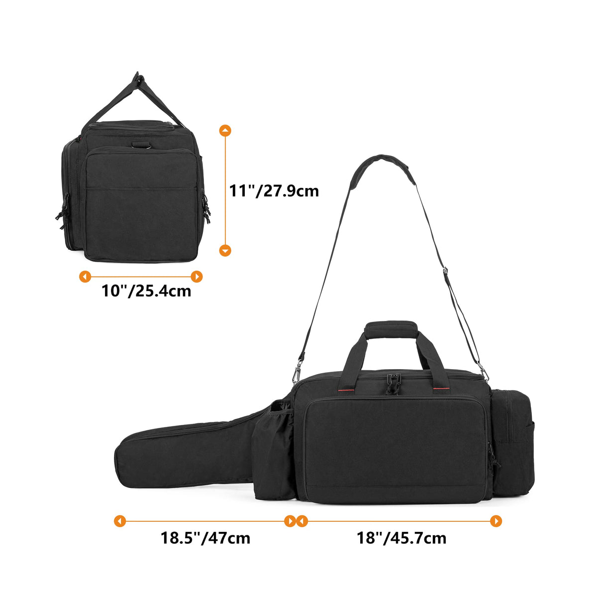 Samdew chainsaw carrying case side pockets store oil and batteries neatly