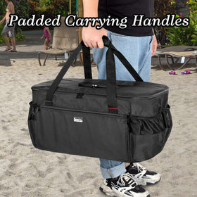 samdew grill bag padded handles make carrying easier on trips