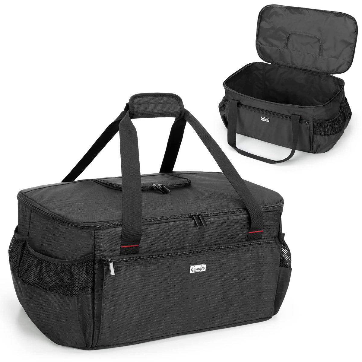 samdew grill bag top zipper opening for easy lift and access
