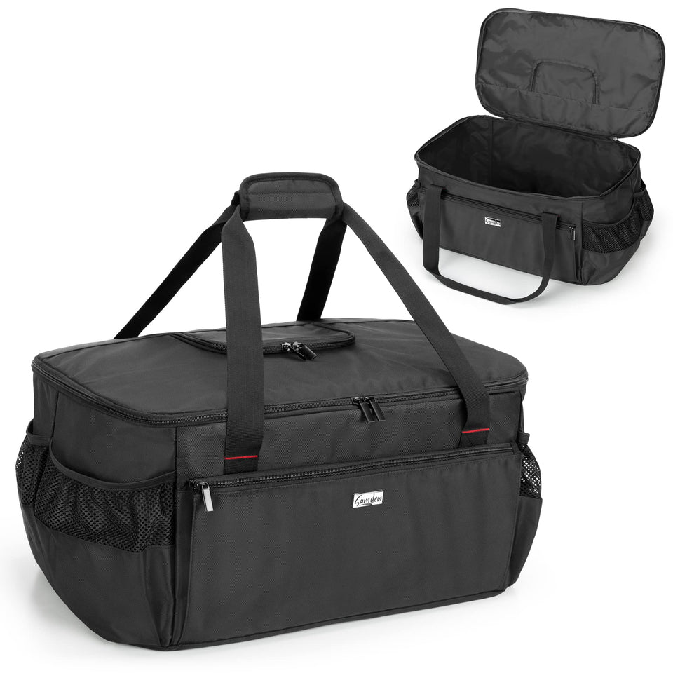 samdew grill bag top zipper opening for easy lift and access