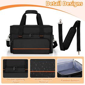 samdew large front pocket provides extra space for tools and brushes