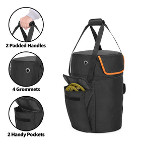 Samddew propane tank bag side pockets organize cables and accessories.