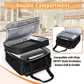 samdew top layer holds grill plates with easy-clean aluminum film interior