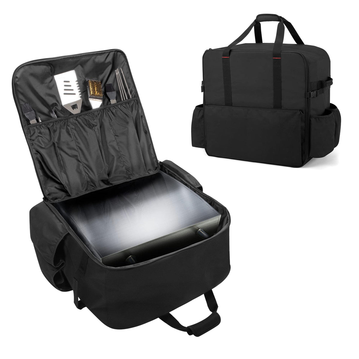 Samdow 17-inch tabletop griddle bag front pocket keeps tools organized.