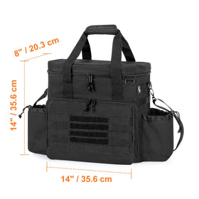 Samdow bag has padded handles and a detachable shoulder strap.