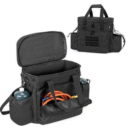 Samdow bag side pocket for 1 lb propane cylinders keeps gear organized.