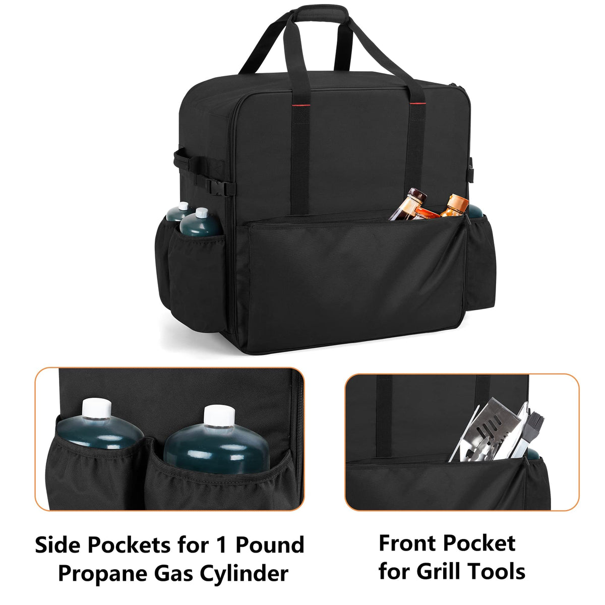 Samdow griddle bag buckle-secured fit keeps the griddle stable.