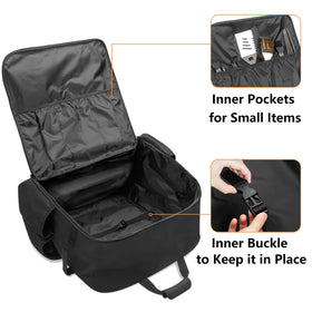 Samdow griddle bag inner elastic pockets secure utensils during transport.