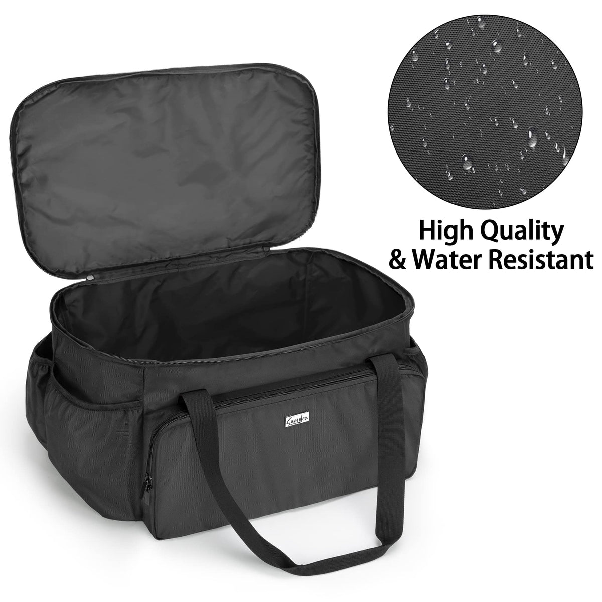 samdow grill bag front pocket stores utensils for easy outdoor grilling.