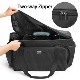 samdow grill bag side pockets hold propane cylinders for quick setup.