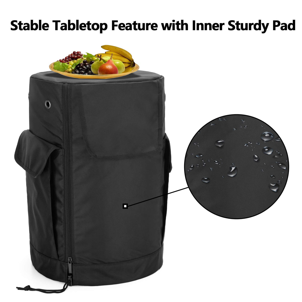 Samdow cover with side pockets keeps small items organized and within reach.