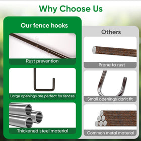 Samhard garden organization with fence hooks for tidy yard