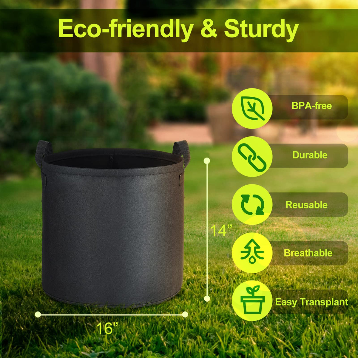 Samhe 300g thickened nonwoven fabric indicates durable, reusable planters.