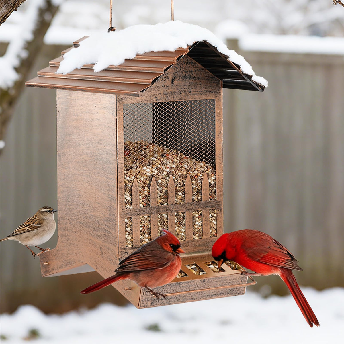 Samhe attracts cardinals, finches and other wild birds.