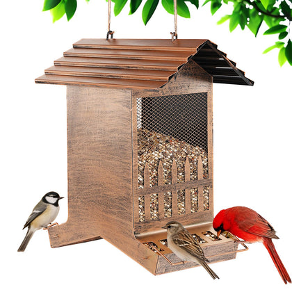Samhe large bird feeder with 8lbs capacity for fewer refills.