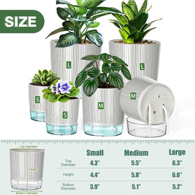 Samhe self-watering pot 5-5-inch bottom view shows reservoir for extended hydration.