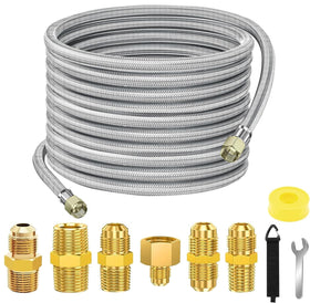 Samplife 36ft propane hose extension for flexible outdoor reach on grills and fire pits.
