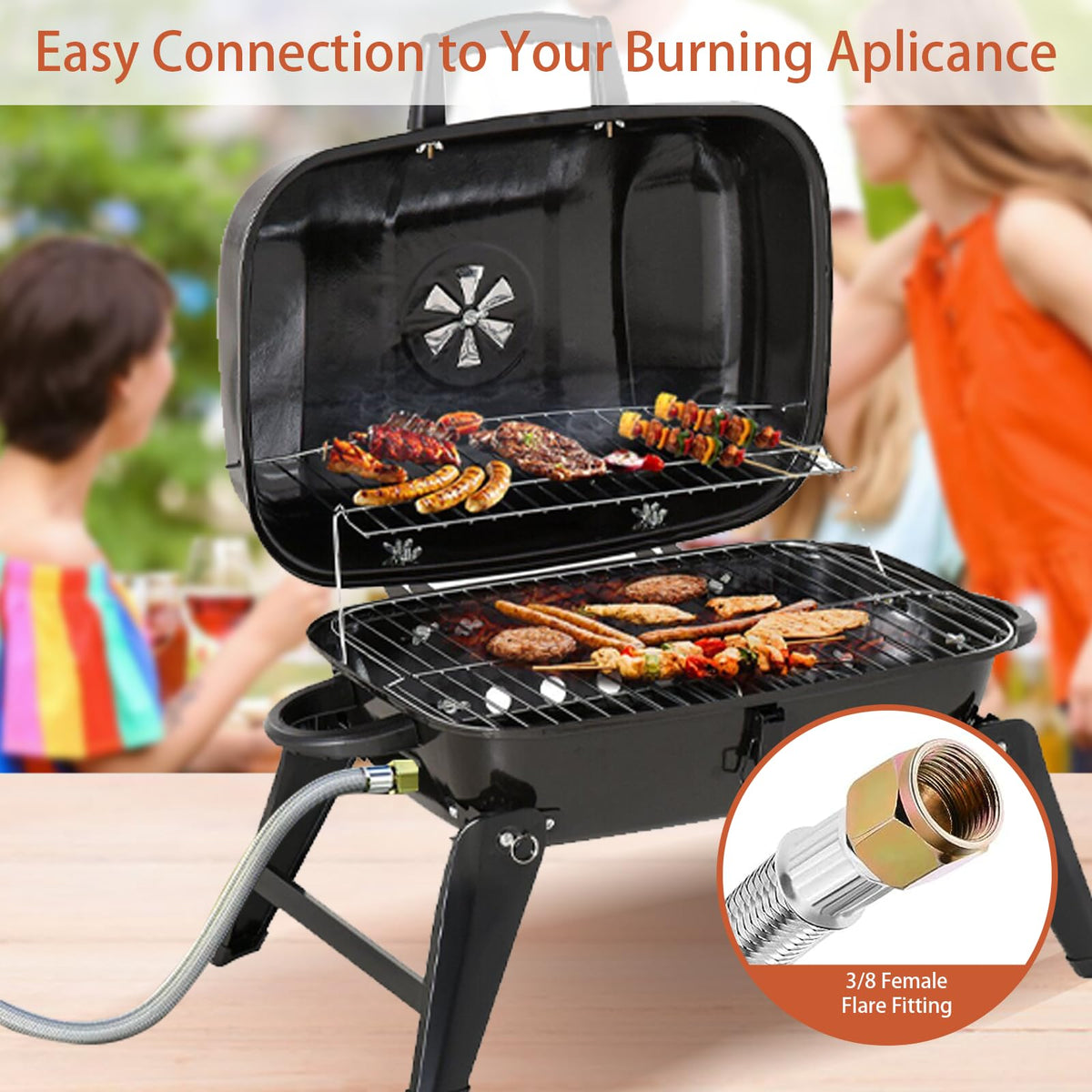 Samplife outdoor grill-fire pit setup shows extended reach in action