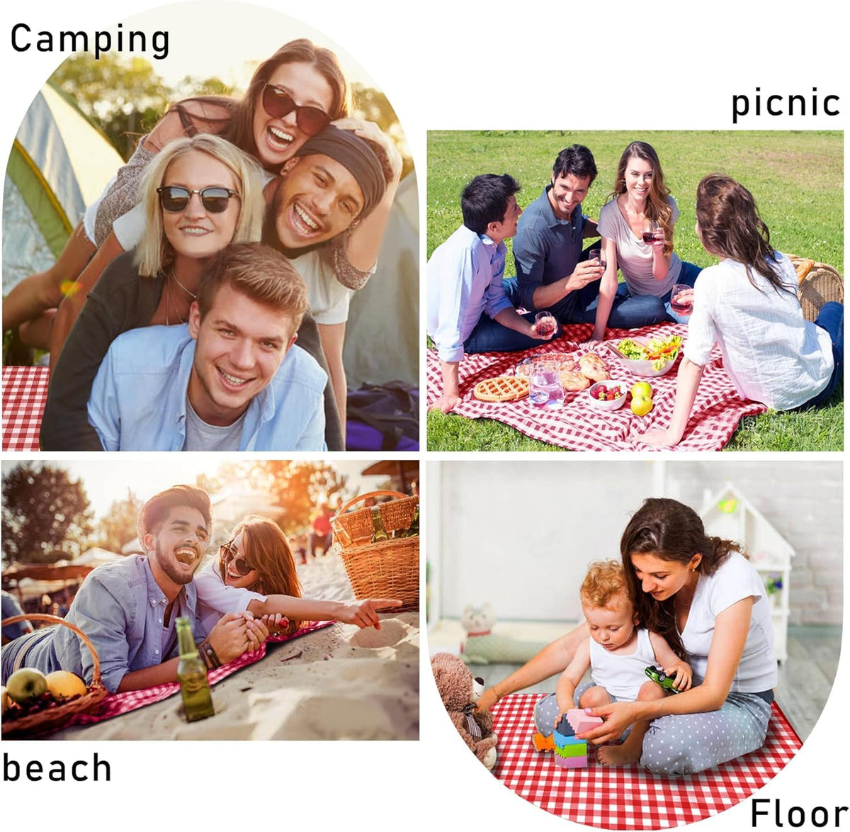 SAMSIER foldable blanket with carry handle enables quick setup anywhere.