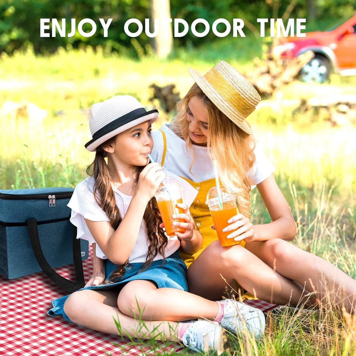 SAMSIER machine washable picnic blanket simplifies cleanup after messy meals.
