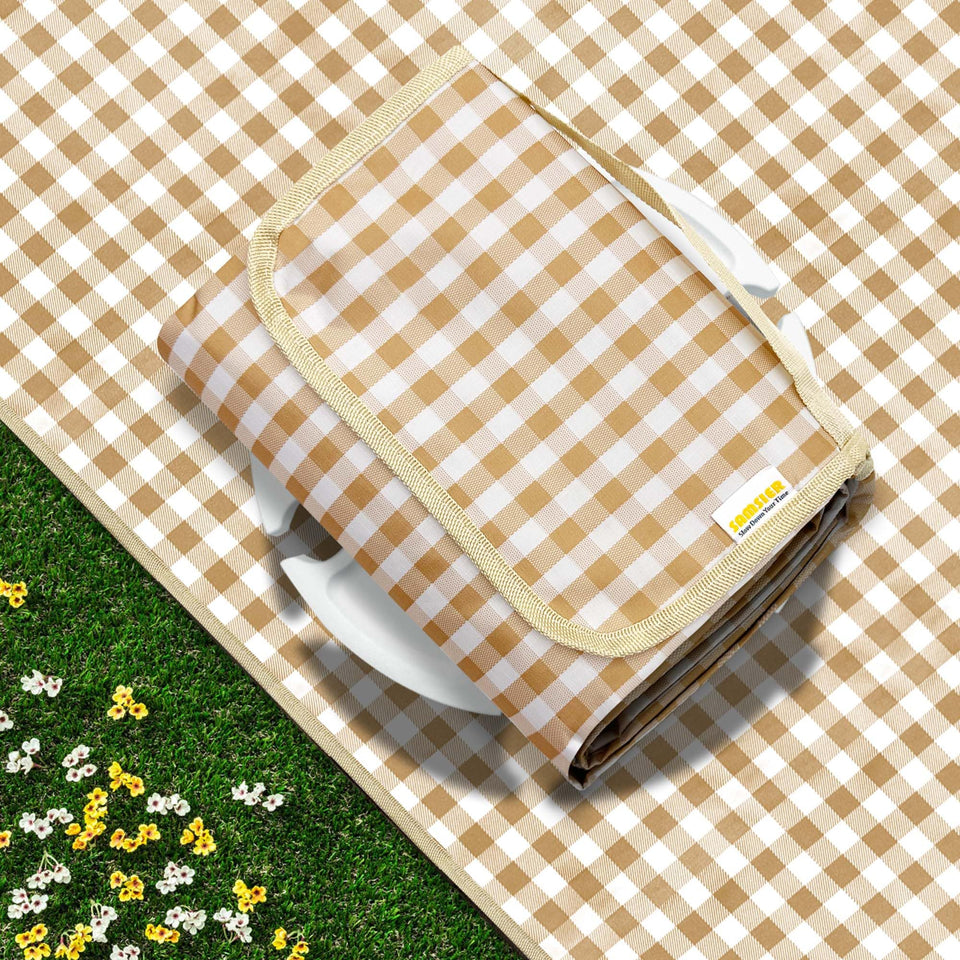 SAMSIER outdoor picnic blanket stretched on grass for a roomy family picnic