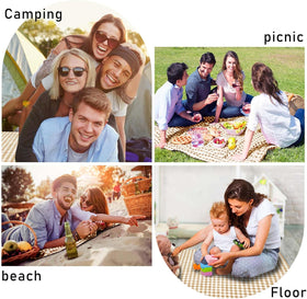 SAMSIER outdoor picnic blanket set up for a camping trip