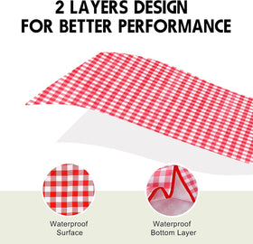 SAMSIER red gingham picnic mat adds timeless style to outdoor gatherings.